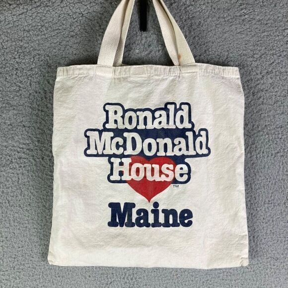 Ronald McDonald House Tote Bag‎ Vintage Unisex Charity Maine USA Heart White Vtg - Picture 4 of 12
